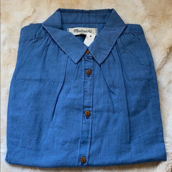 Madewell Central Shirt in Bright Indigo Size Small and XS - Picture 6 of 11